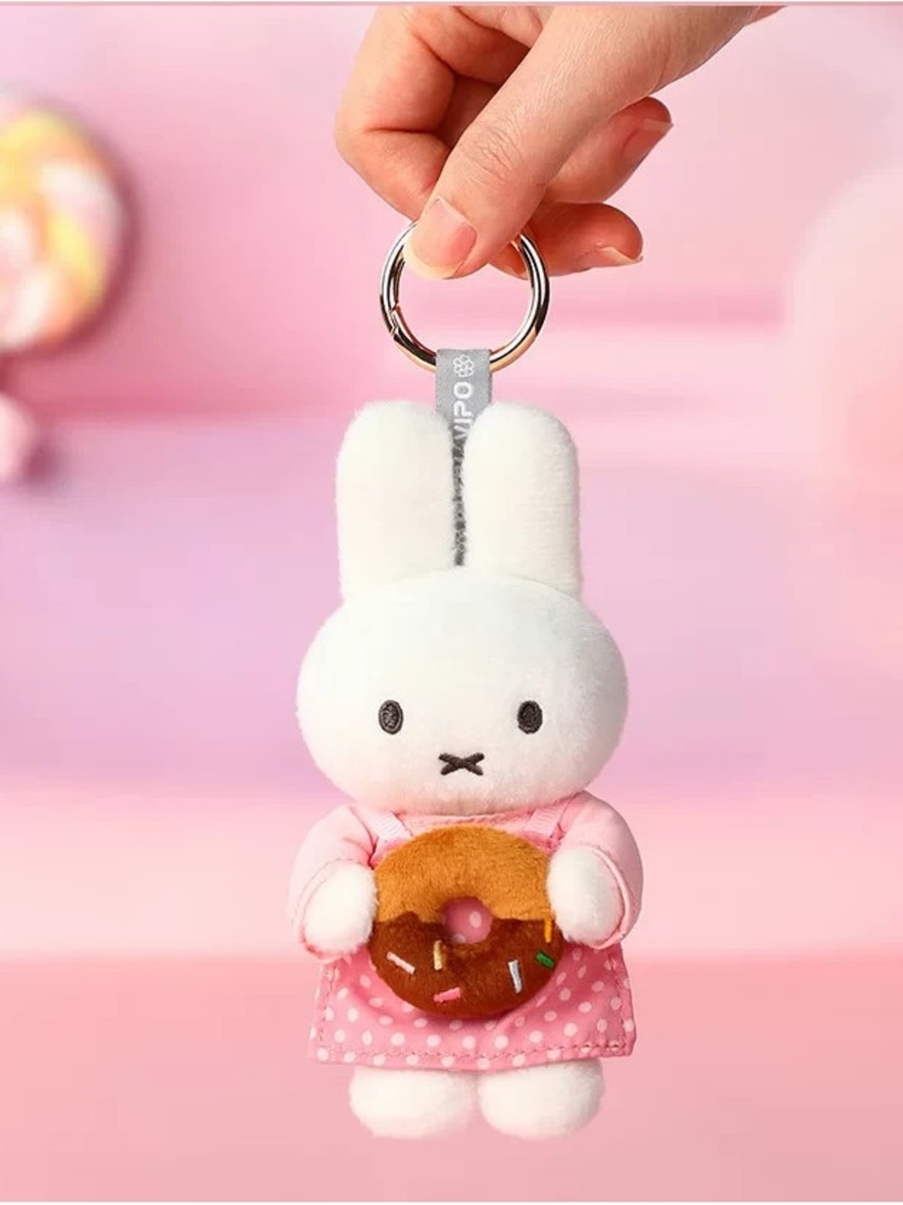 NWT Miffy plush keychain from the Bakery Series in Miffy with Donut